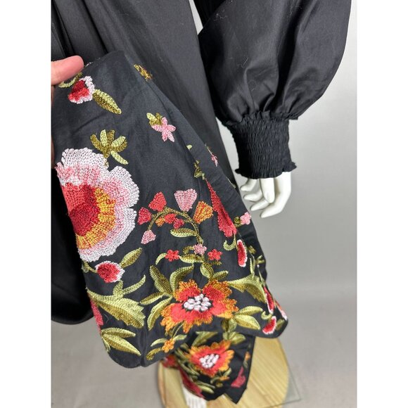 Anthropologie Geisha Designs Karolina Embroidered Cut-Out Maxi Dress Sz 16 $248 - Picture 5 of 8